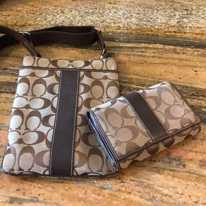 COACH crossbody bag with matching wallet